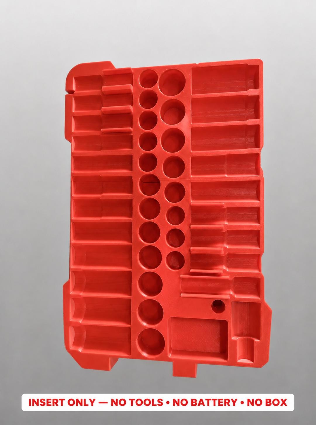 Milwaukee Packout Insert – 43pc 3/8" Socket Organizer, Left Side RED