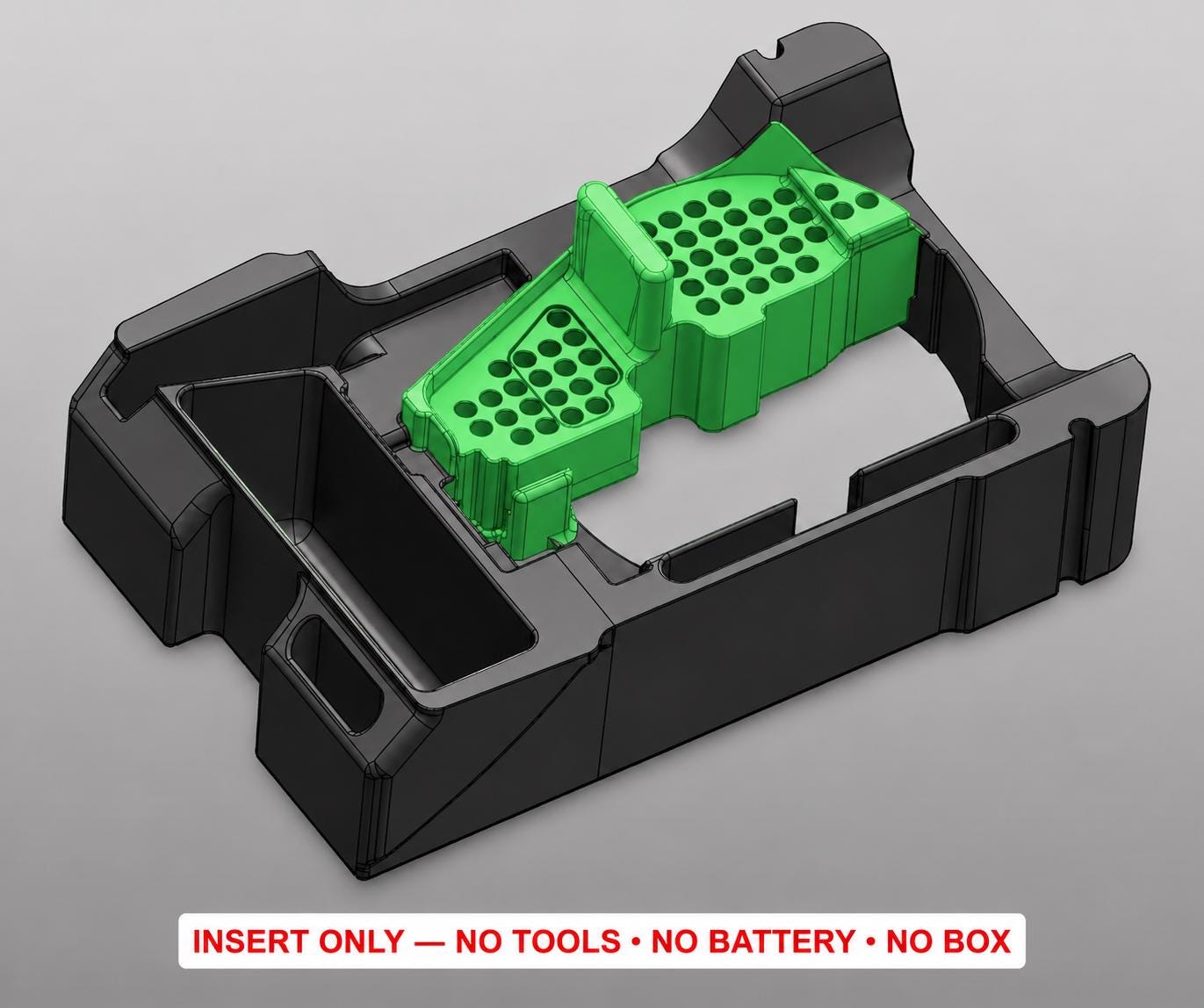 Milwaukee Packout Insert for M18 Fuel Compact Router | 3D Printed Organizer | CAT.2723-20 GREEN