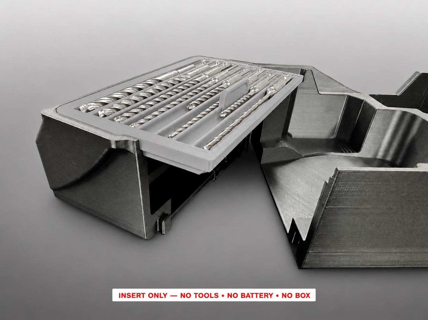 Milwaukee M12 Rotary Hammer Insert | 3D Printed Packout Organizer (Gray)