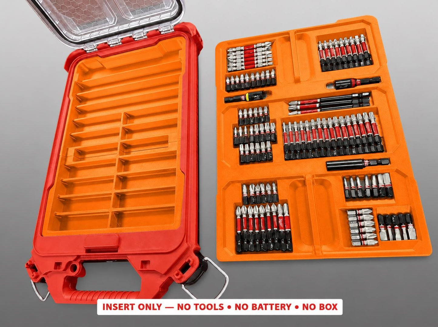 Milwaukee Packout Insert for SHOCKWAVE Driver Bit Kit | 3D Printed Organizer (Orange)