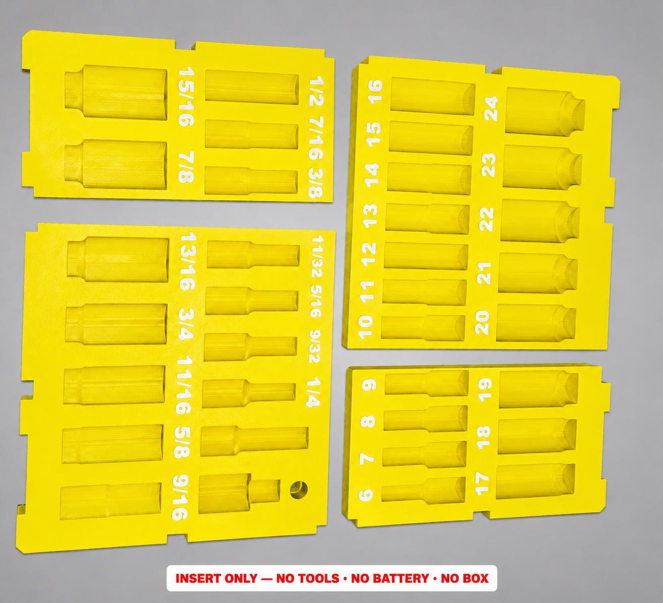 Milwaukee Packout 4 Drawer Insert – 36pc 3/8" Socket Organizer YELLOW