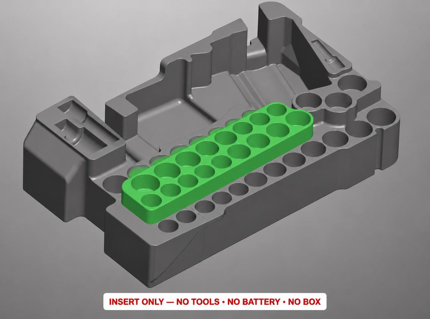 Milwaukee M12 Stubby Impact Wrench Socket Set Insert | 3D Printed Organizer (Green)