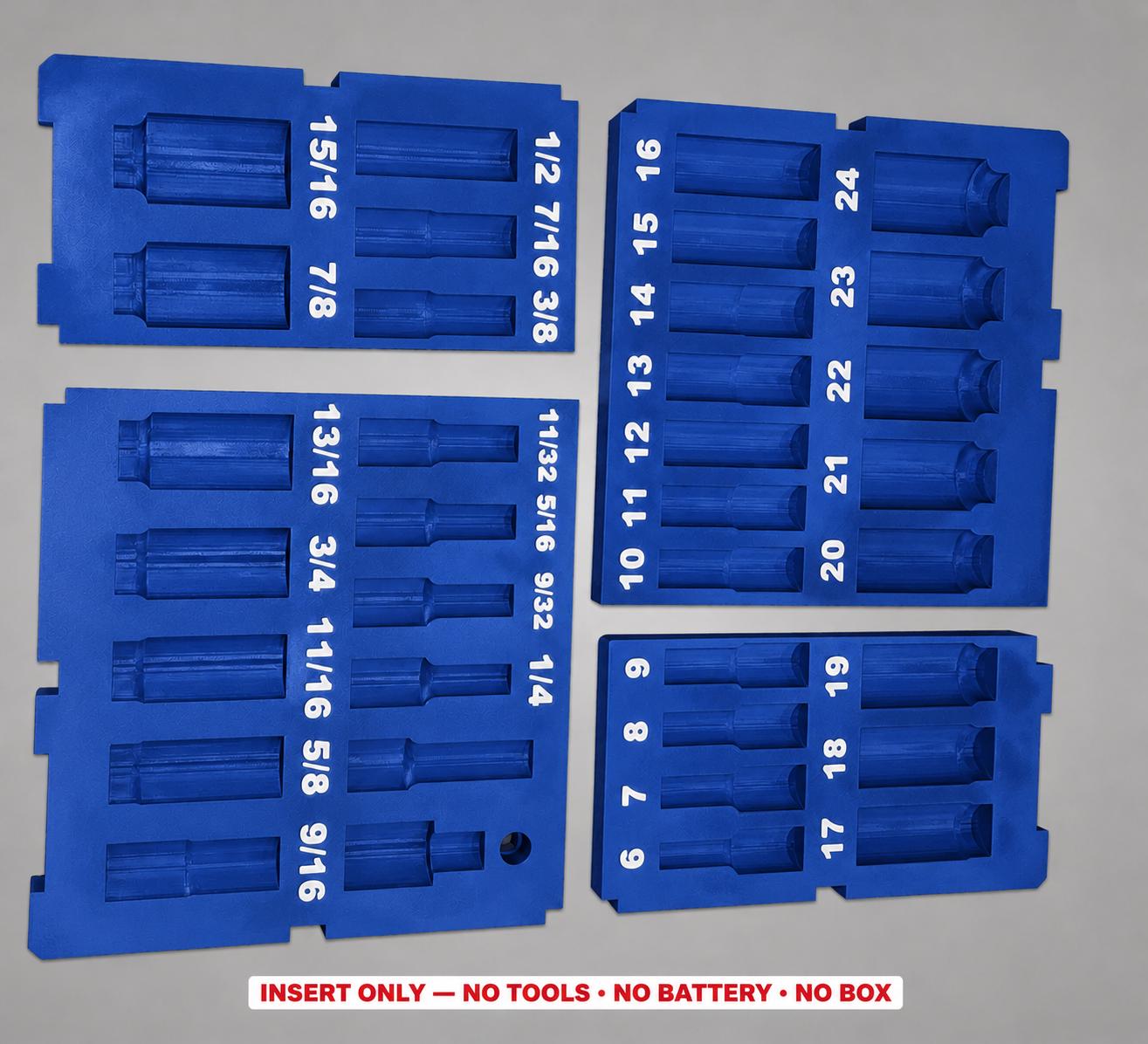Milwaukee Packout 4 Drawer Insert – 36pc 3/8" Socket Organizer BLUE