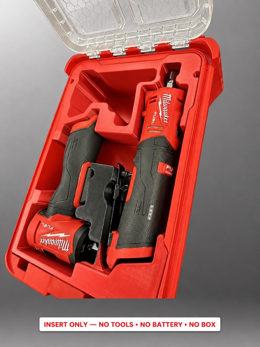 Milwaukee Packout Insert for Die Grinders | 3D Printed Organizer | RED