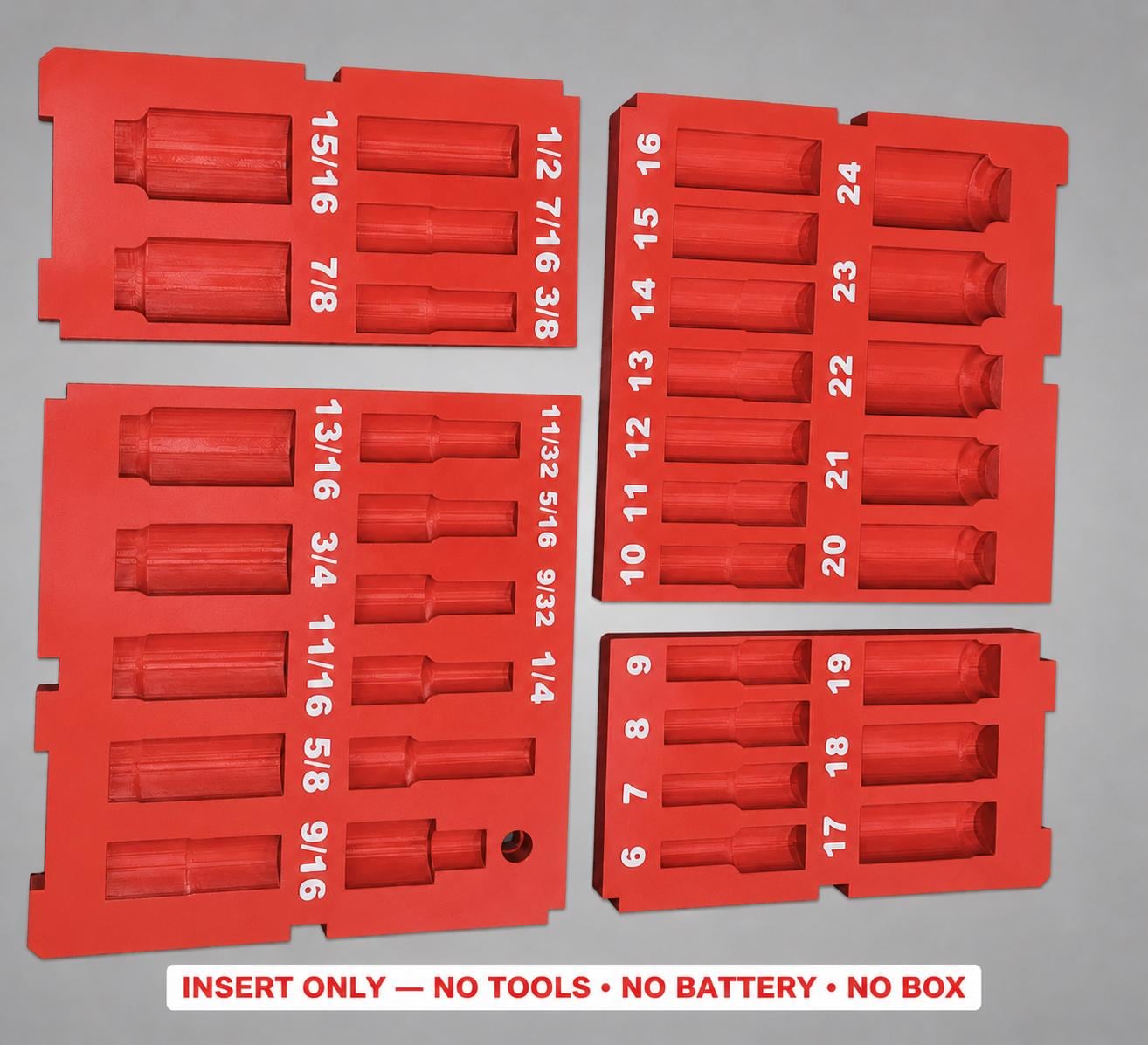 Milwaukee Packout 4 Drawer Insert – 36pc 3/8" Socket Organizer RED