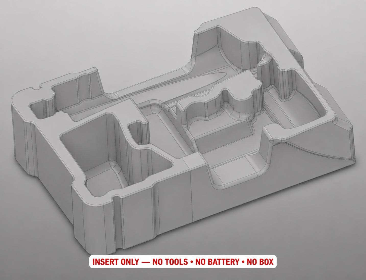 Milwaukee Die Grinder Packout Insert | 3D Printed Organizer Gray CAT.2485-20