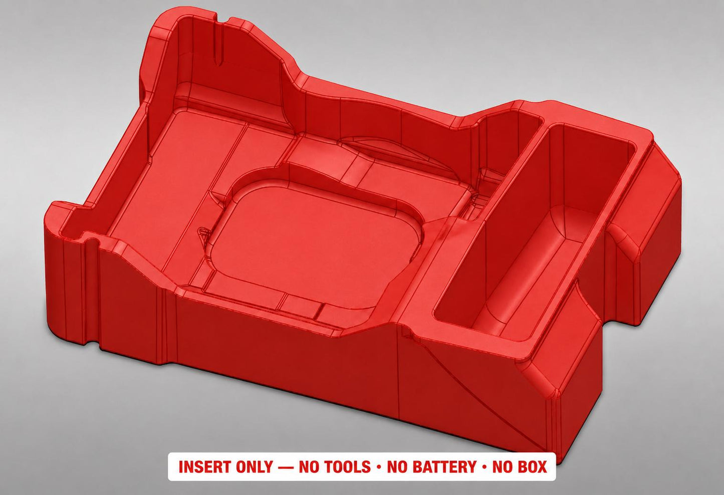 Milwaukee M12 Crown Stapler Packout Insert | 3D Printed Organizer (Red)