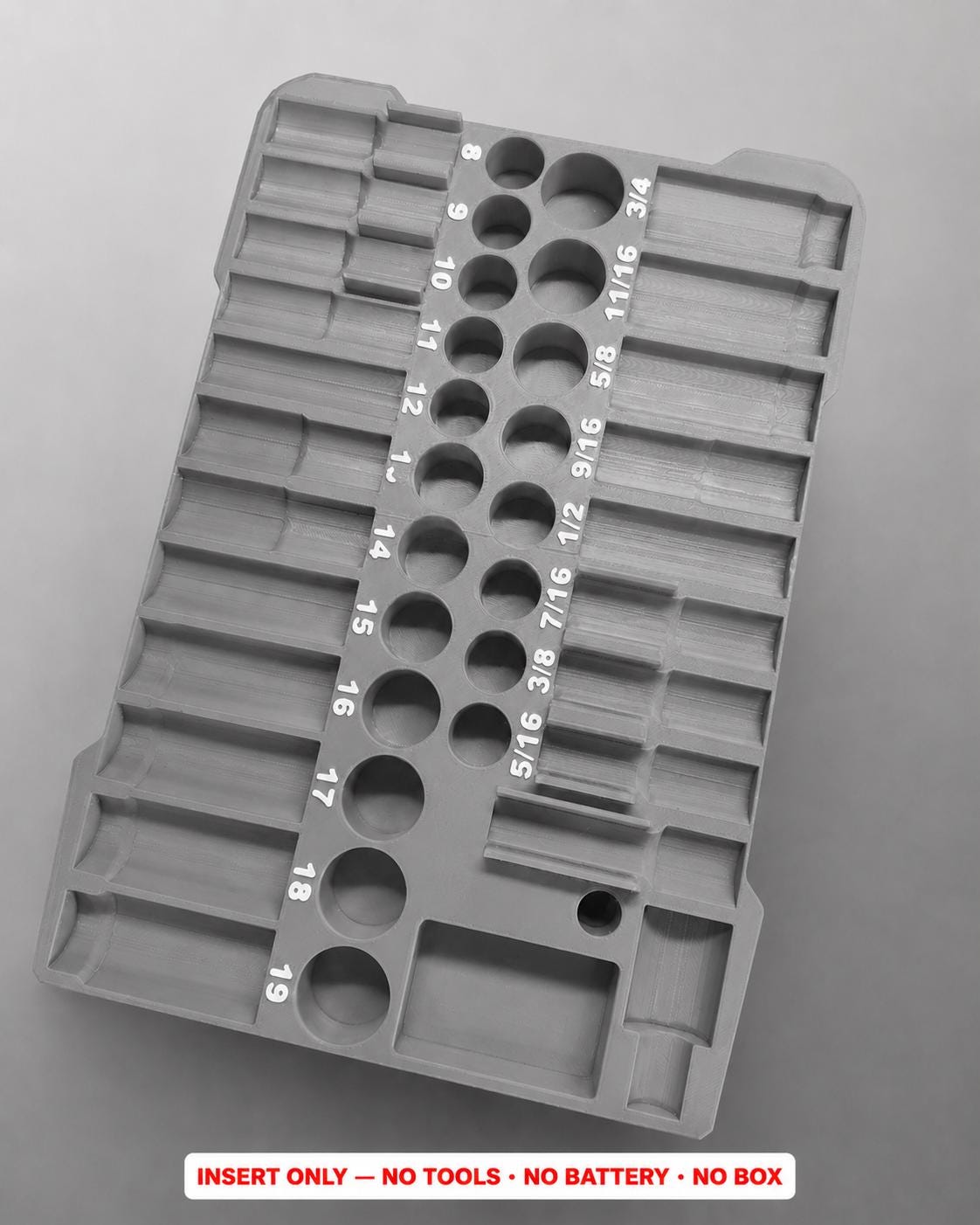 Milwaukee Packout Insert – 43pc 3/8" Impact Socket Organizer GRAY