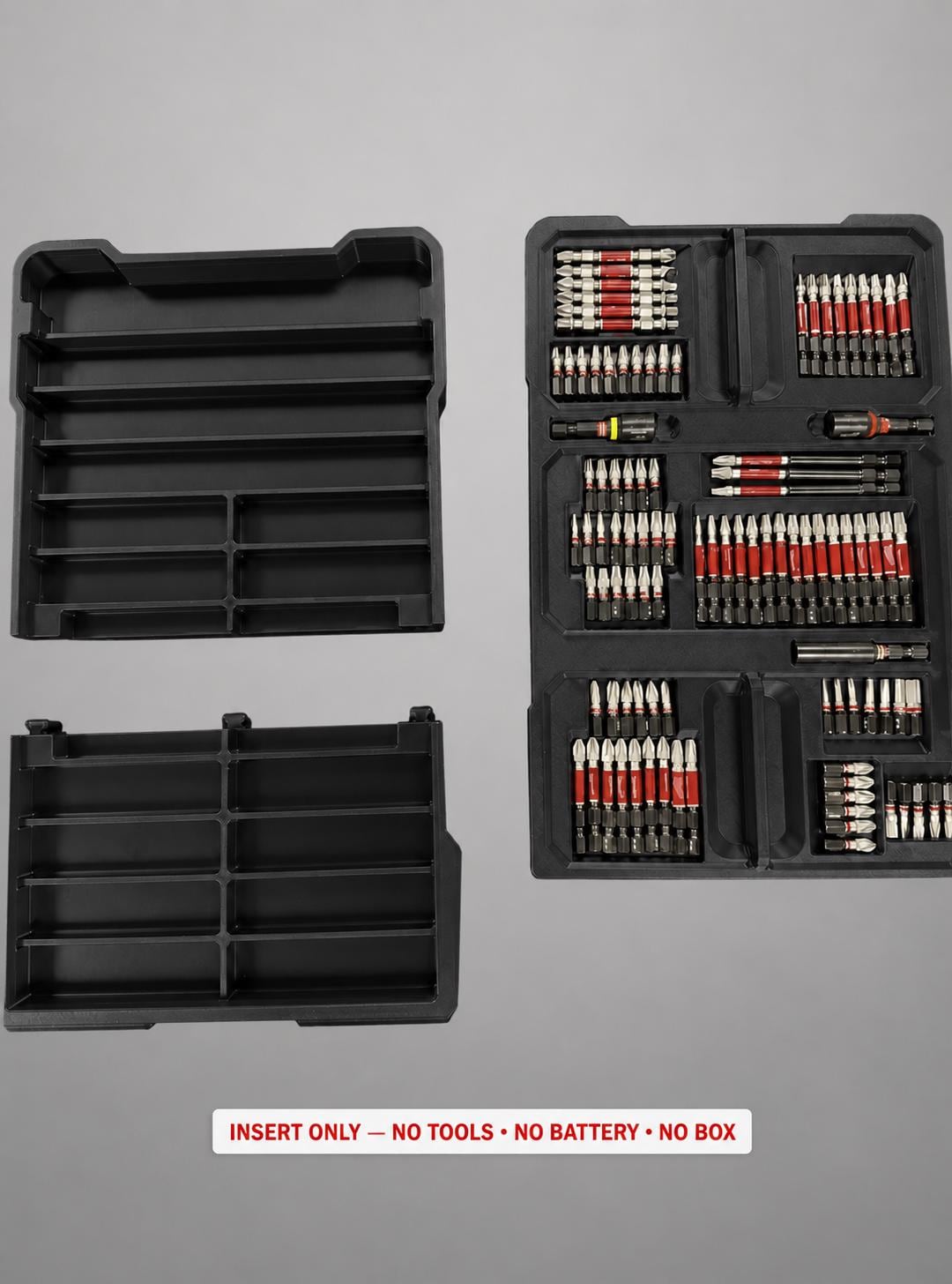 Milwaukee Packout Insert for SHOCKWAVE Driver Bit Kit | 3D Printed Organizer BLACK