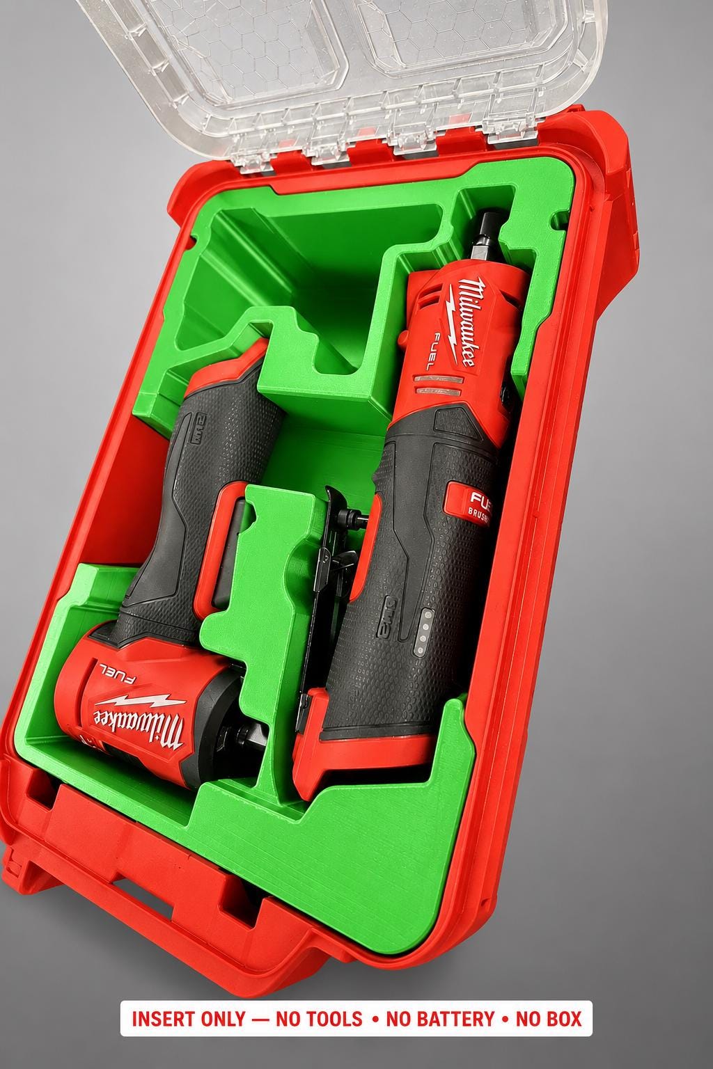 Milwaukee Packout Insert for Die Grinders | 3D Printed Tool Organizer (Green)