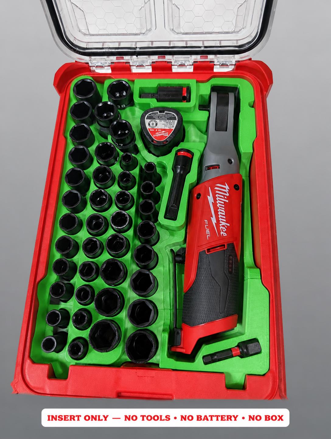 Milwaukee Packout Insert Organizer | M12 Ratchet, Shockwave Socket Set Holder