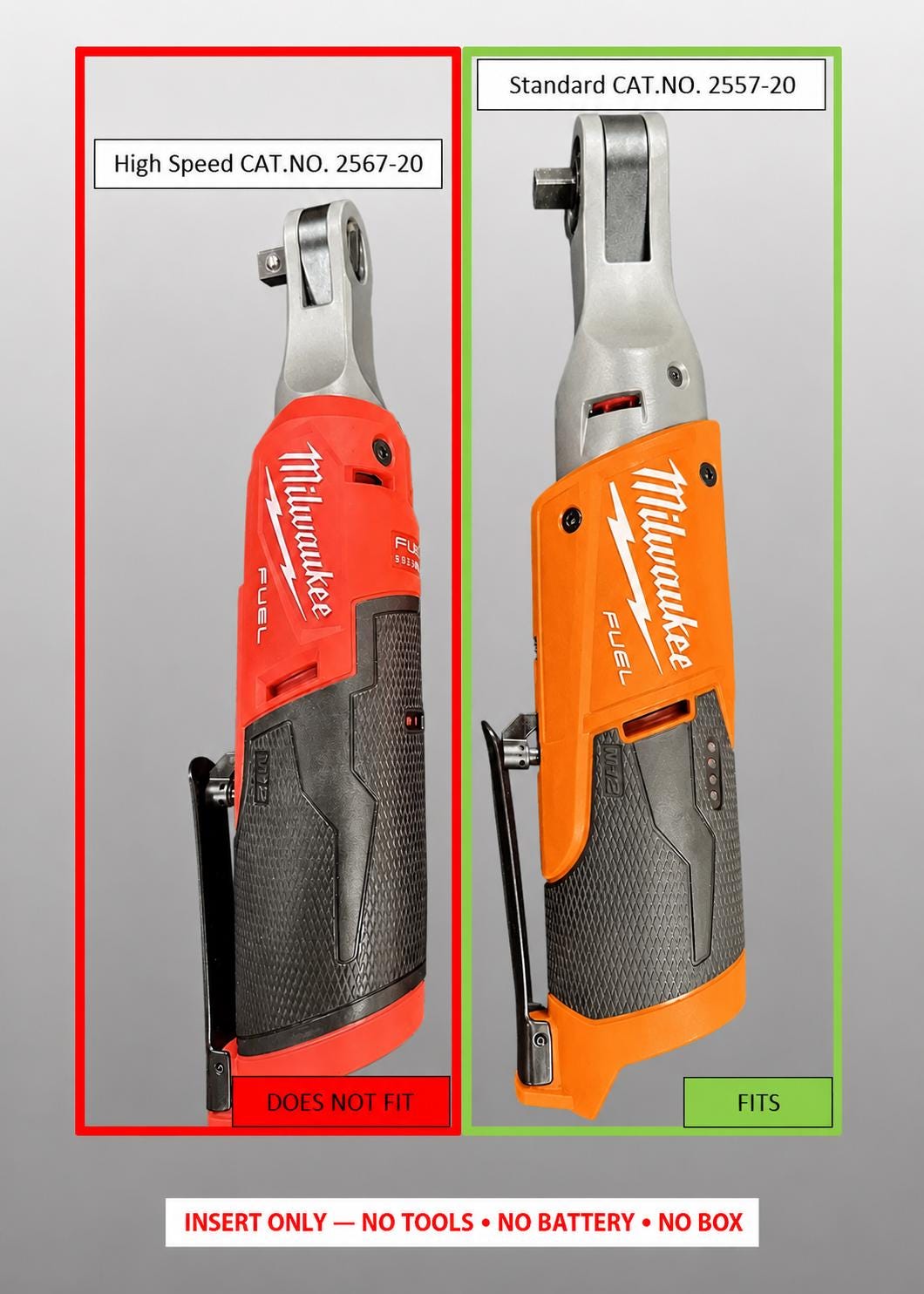 Milwaukee Packout Insert for M12 Ratchet and Socket Set | 3D Printed Organizer (Orange)