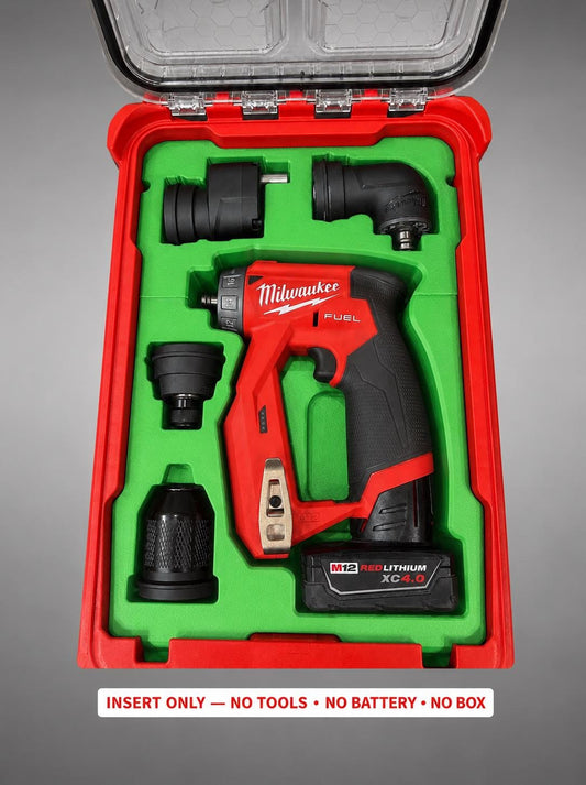 Milwaukee M12 Drill Driver Packout Insert | 3D Printed Organizer (Green)