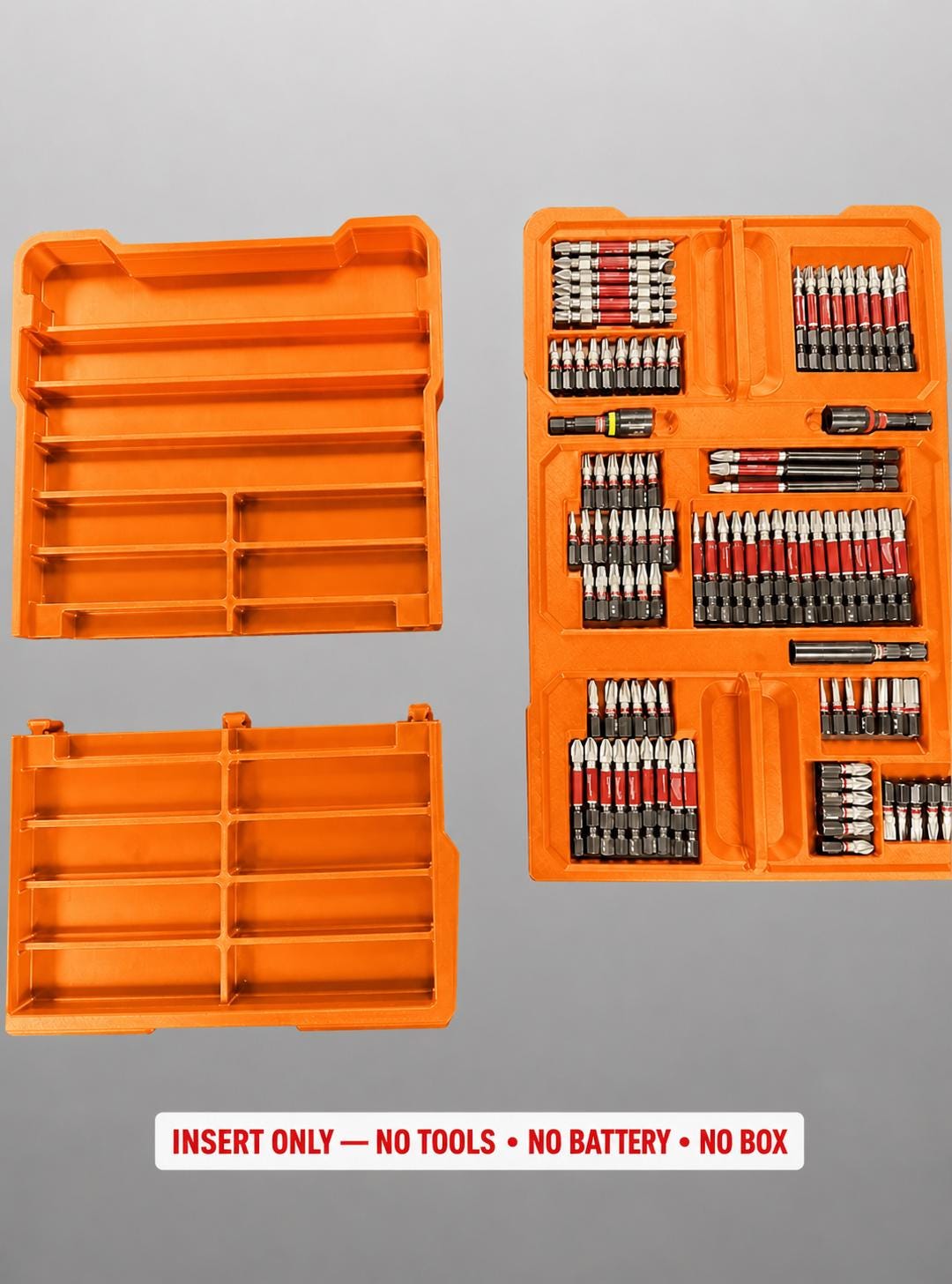 Milwaukee Packout Insert for SHOCKWAVE Driver Bit Kit | 3D Printed Organizer (Orange)
