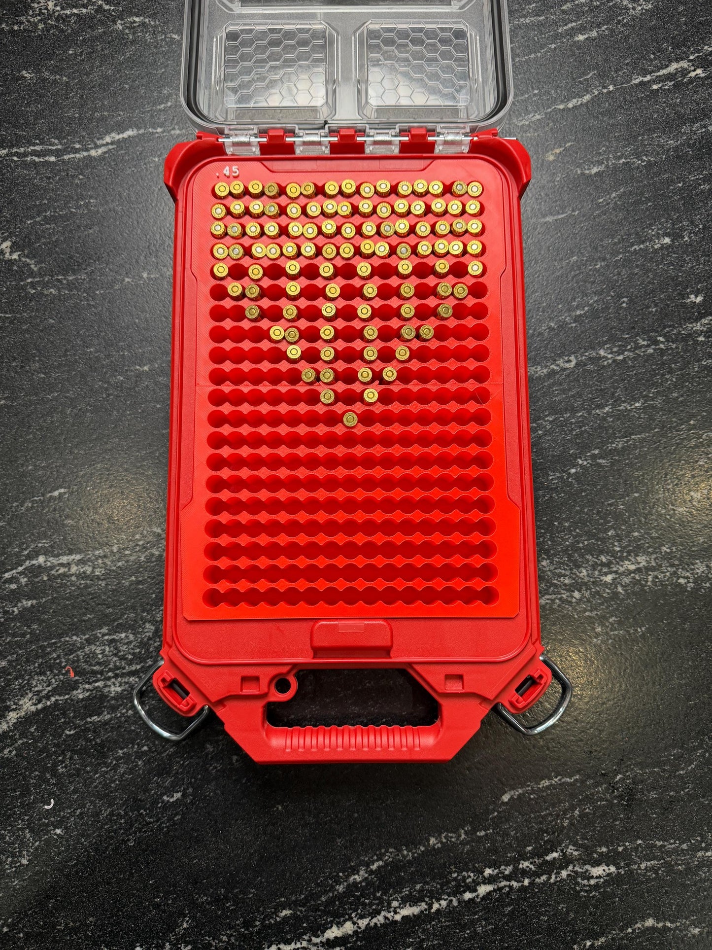 3D Printed .45 ACP Ammo Insert Milwaukee Compact Low-Profile Packout - holds 300 rounds