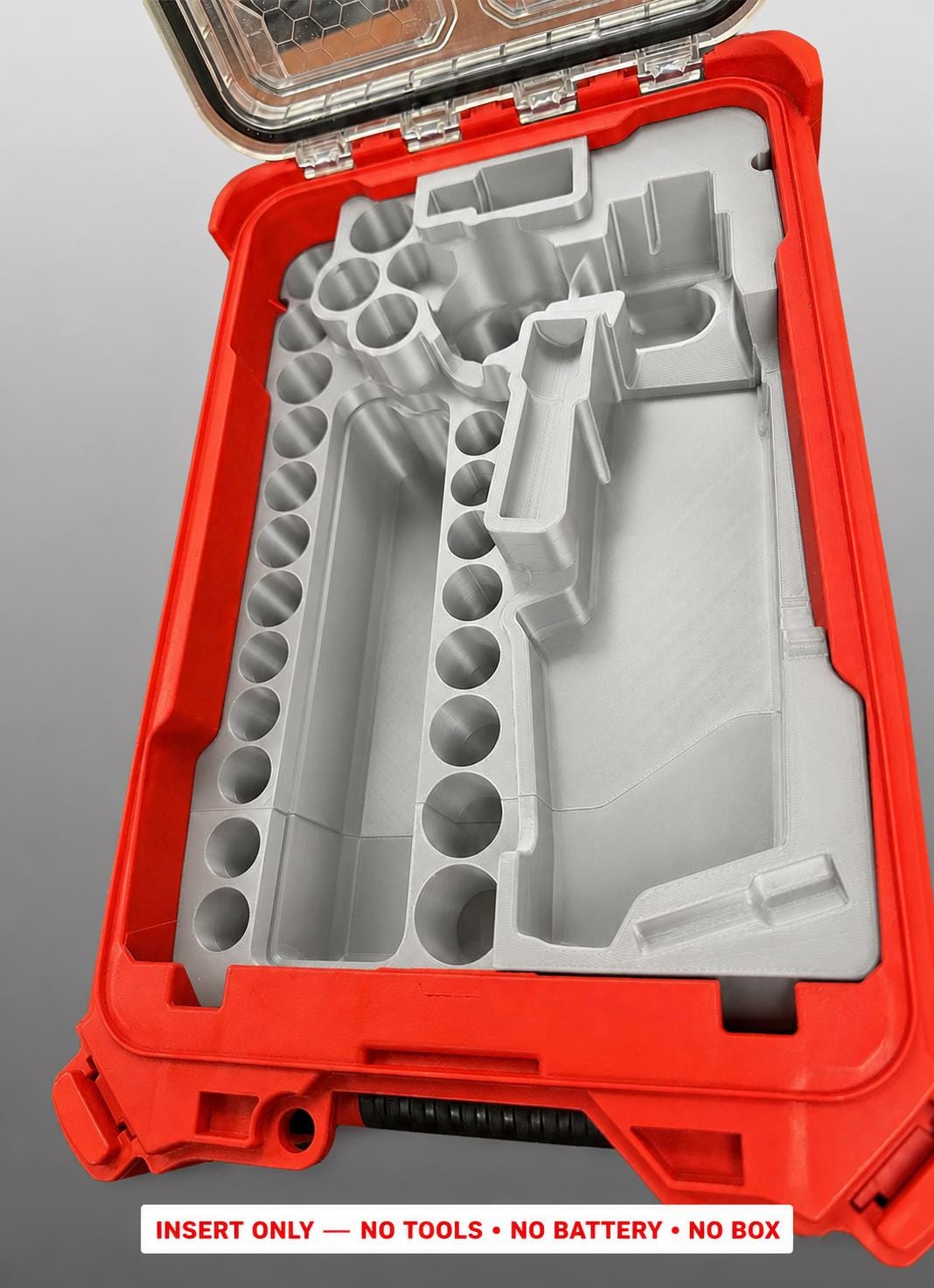 Milwaukee M12 Ratchet Socket Set Insert | 3D Printed Packout Organizer (Gray)