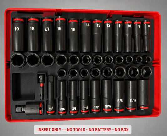 Milwaukee Packout 2&3 Drawer Insert – 43pc 3/8" Socket Organizer BLACK