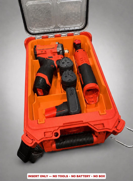 Milwaukee Packout Insert – M12 Impact Wrench & Ratchet Organizer ORANGE