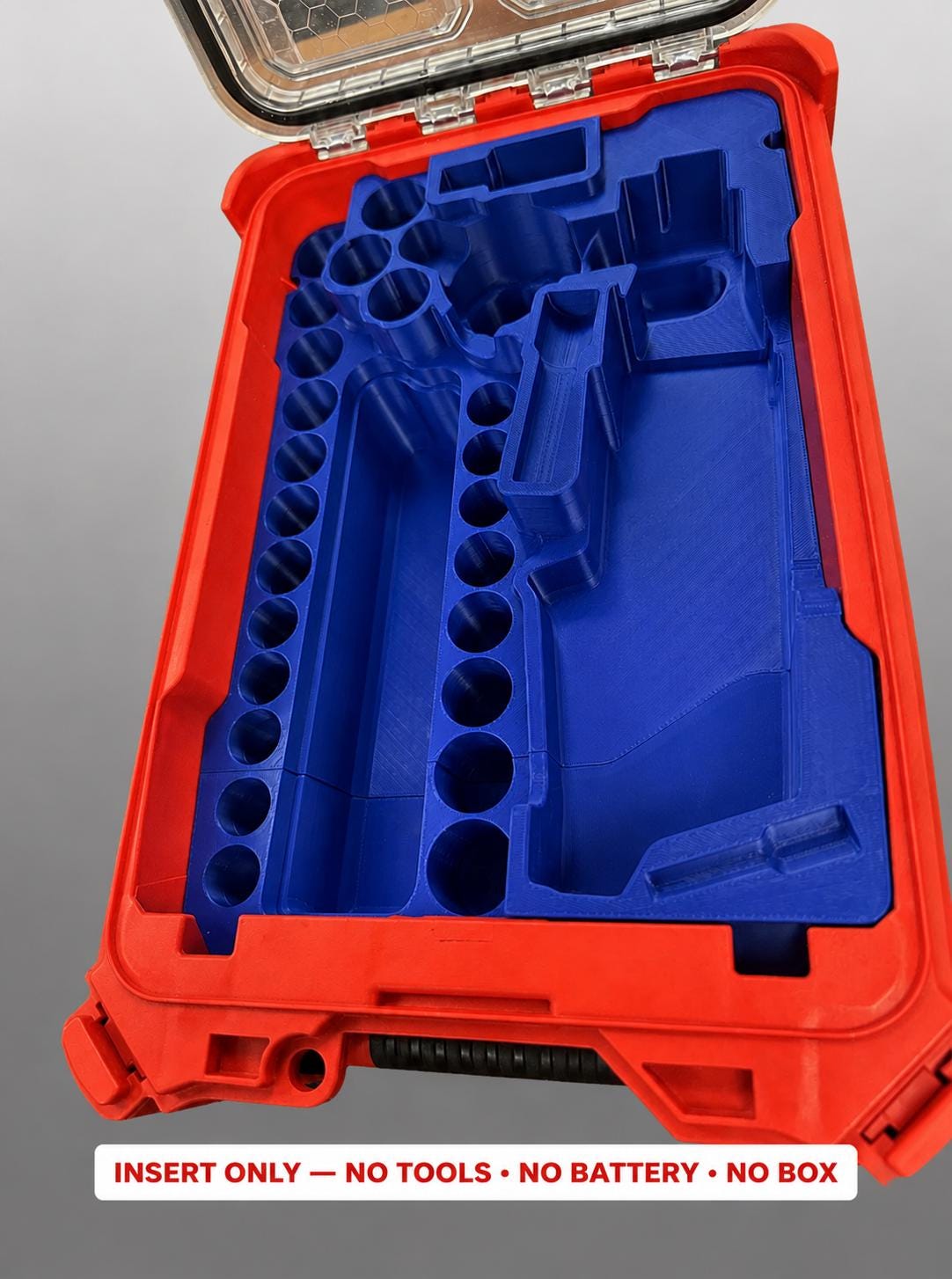 Milwaukee M12 Ratchet Socket Set Insert | 3D Printed Packout Organizer (Blue)