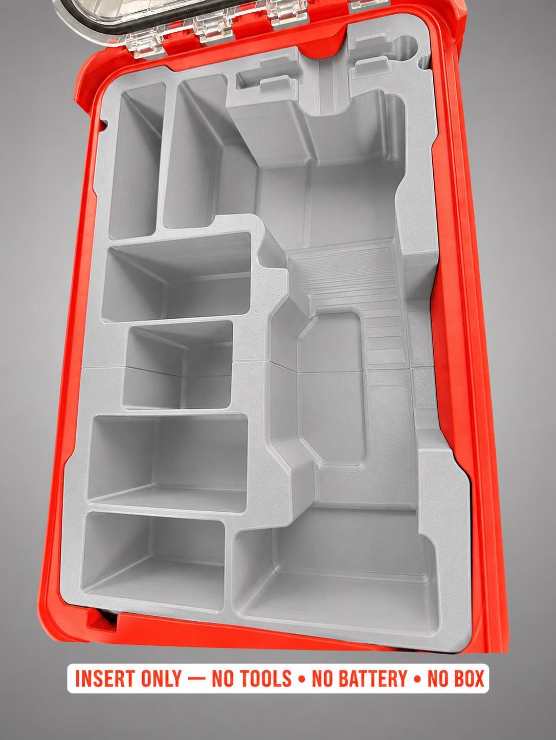 Milwaukee M12 Orbital Sander Insert | 3D Printed Packout Organizer (Gray)