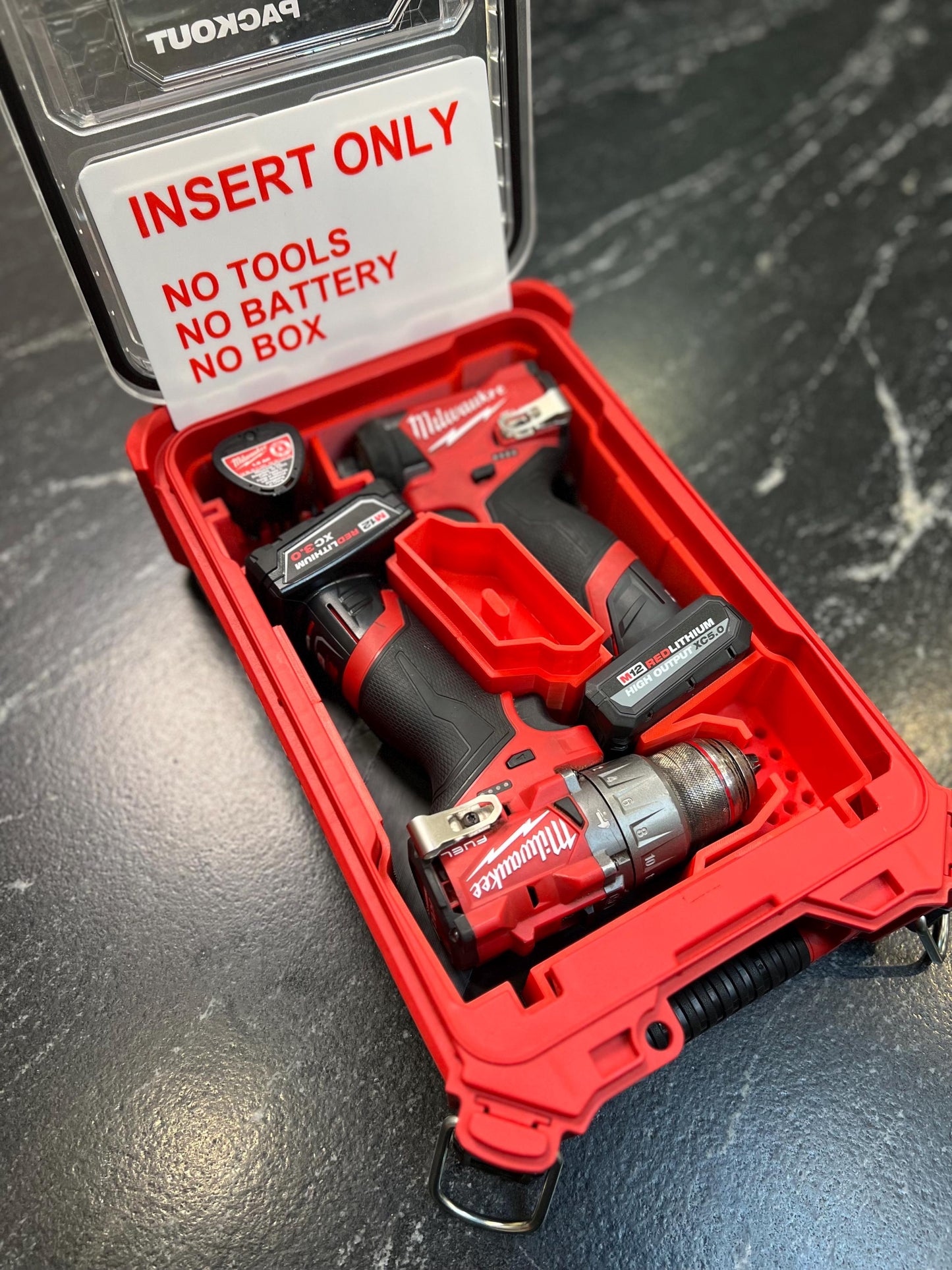 Milwaukee Compatible M12 Fuel Cordless Hammer Drill & Impact Driver Organizing Insert Tray