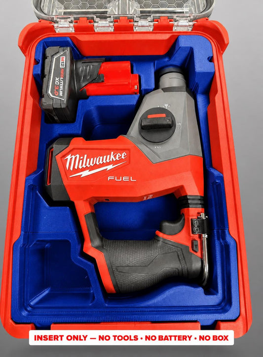 Milwaukee M12 Rotary Hammer Insert | 3D Printed Packout Organizer (Blue)
