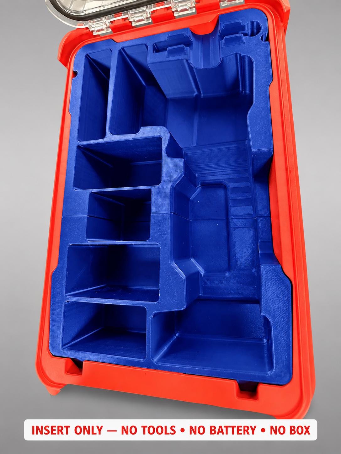 Milwaukee M12 Orbital Sander Insert | 3D Printed Packout Organizer (Blue)