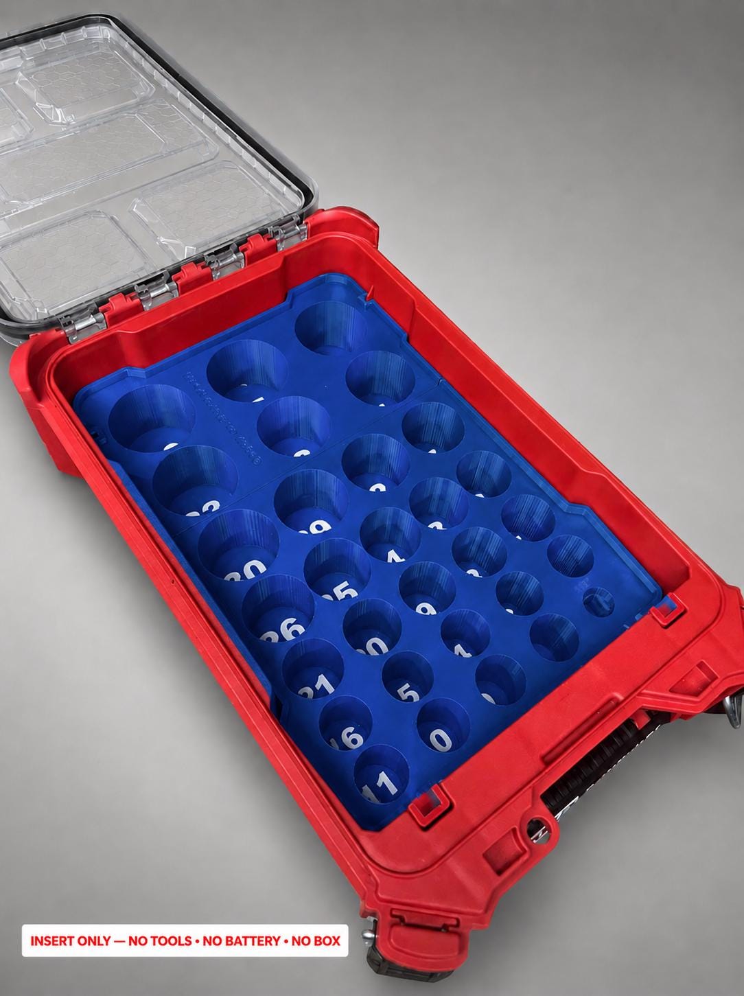 Milwaukee Packout Insert – 29pc 1/2" Deep Metric Socket Organizer