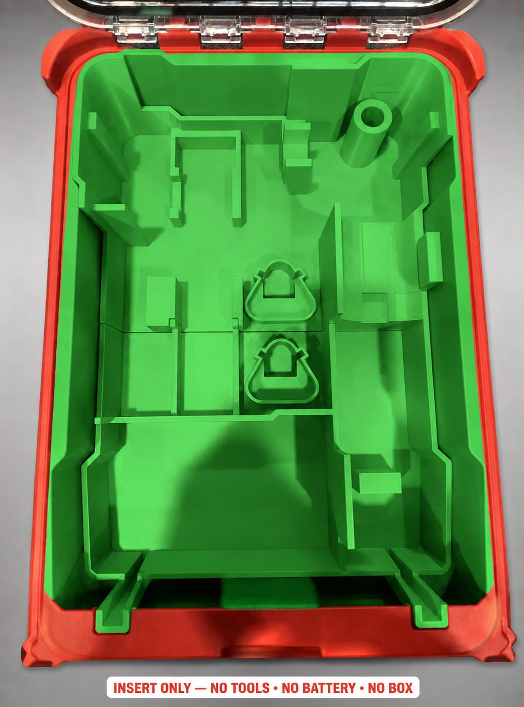 Milwaukee Packout Insert – M12 Impact Wrench & Ratchet Organizer GREEN