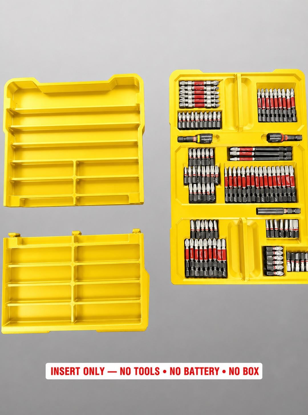 Milwaukee Packout Insert for SHOCKWAVE Driver Bit Kit | 3D Printed Organizer (Yellow)