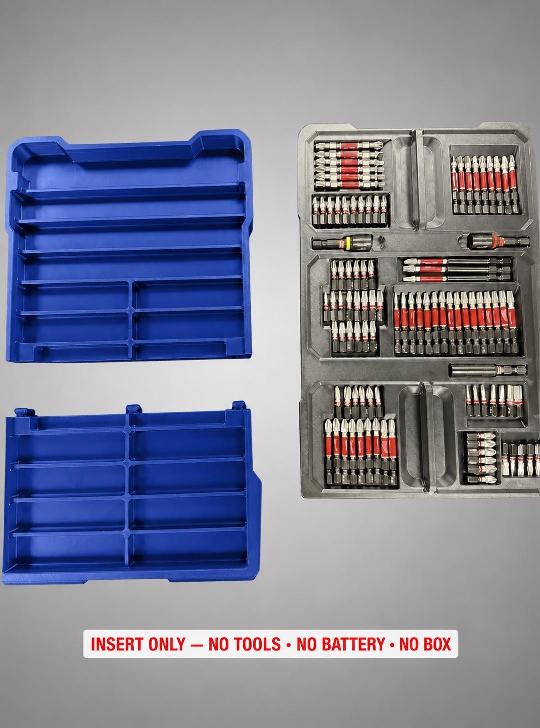 Milwaukee Packout Insert for SHOCKWAVE Driver Bit Kit | 3D Printed Organizer (Blue)