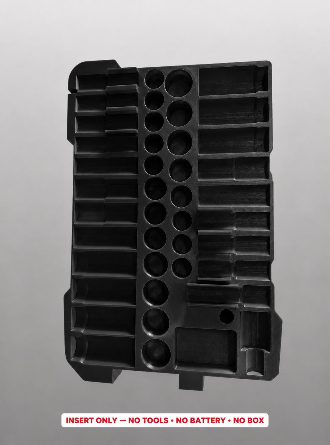 Milwaukee Packout Insert – 43pc 3/8" Socket Organizer, Left Side BLACK