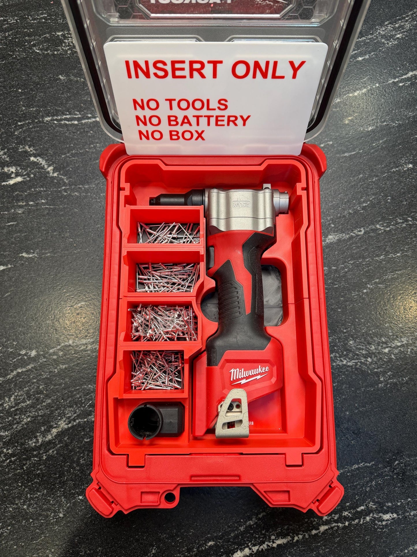 Milwaukee Compatible M12 Rivet Gun Organizing Insert Tray