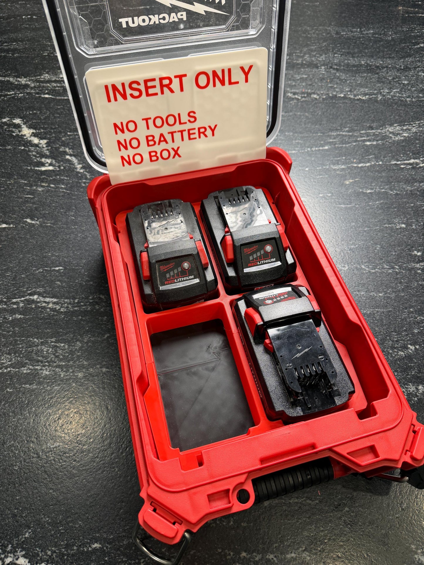 M18 6.0 Milwaukee Battery Organizing tray for Packout, Insert Tray Only