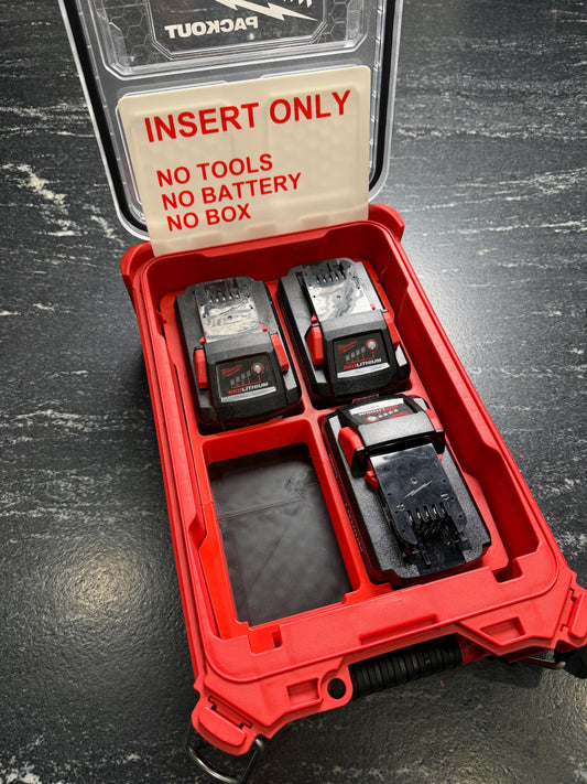 M18 6.0 Milwaukee Battery Organizing tray for Packout, Insert Tray Only