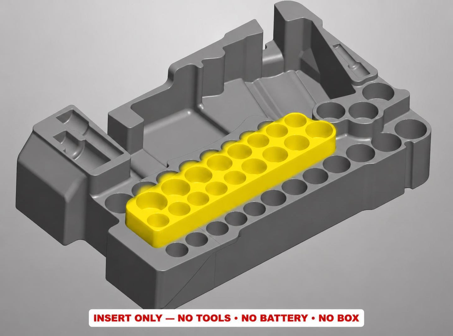 Milwaukee M12 Stubby Impact Wrench Socket Set Insert | 3D Printed Organizer (Yellow)