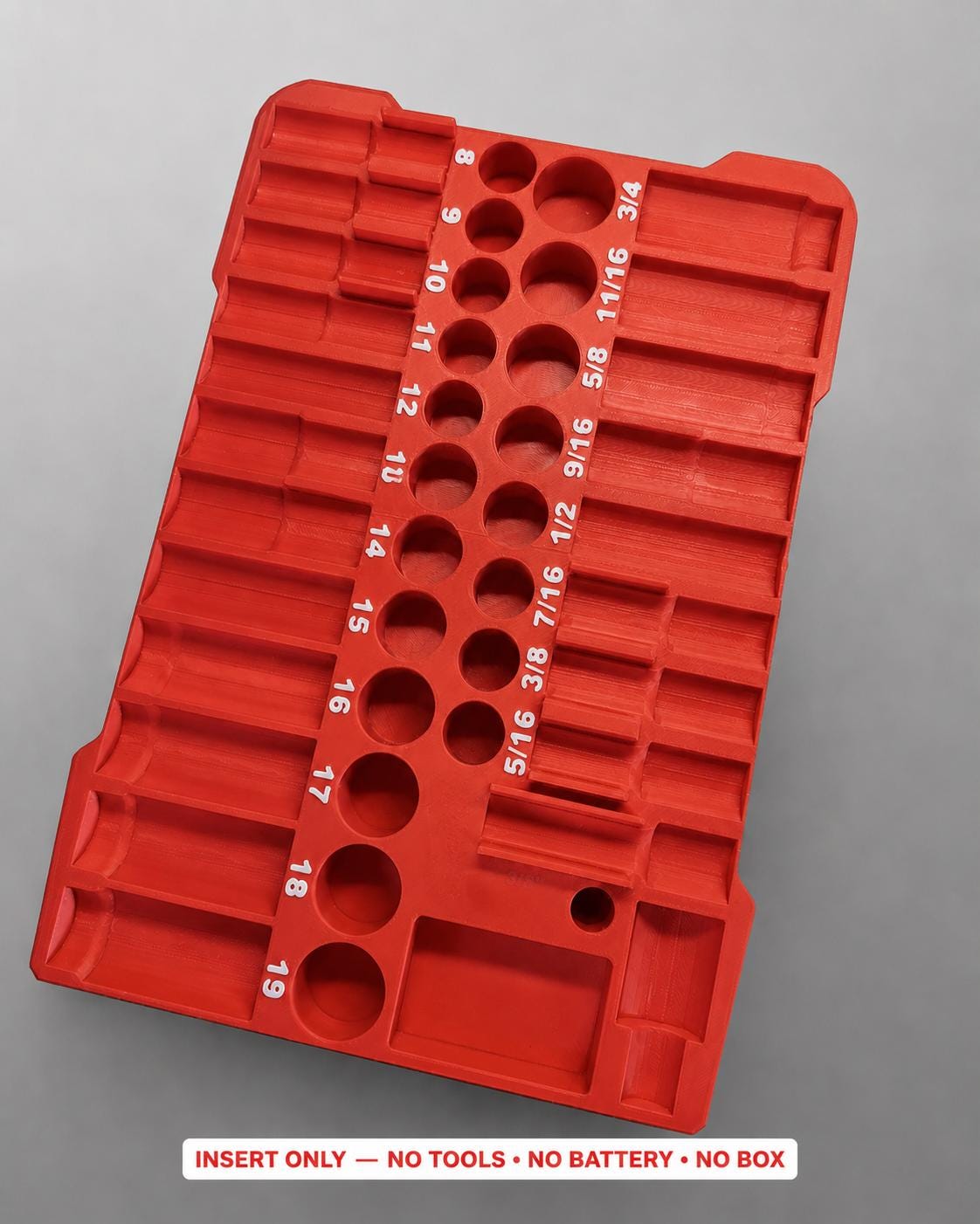 Milwaukee Packout Insert – 43pc 3/8" Impact Socket Organizer RED