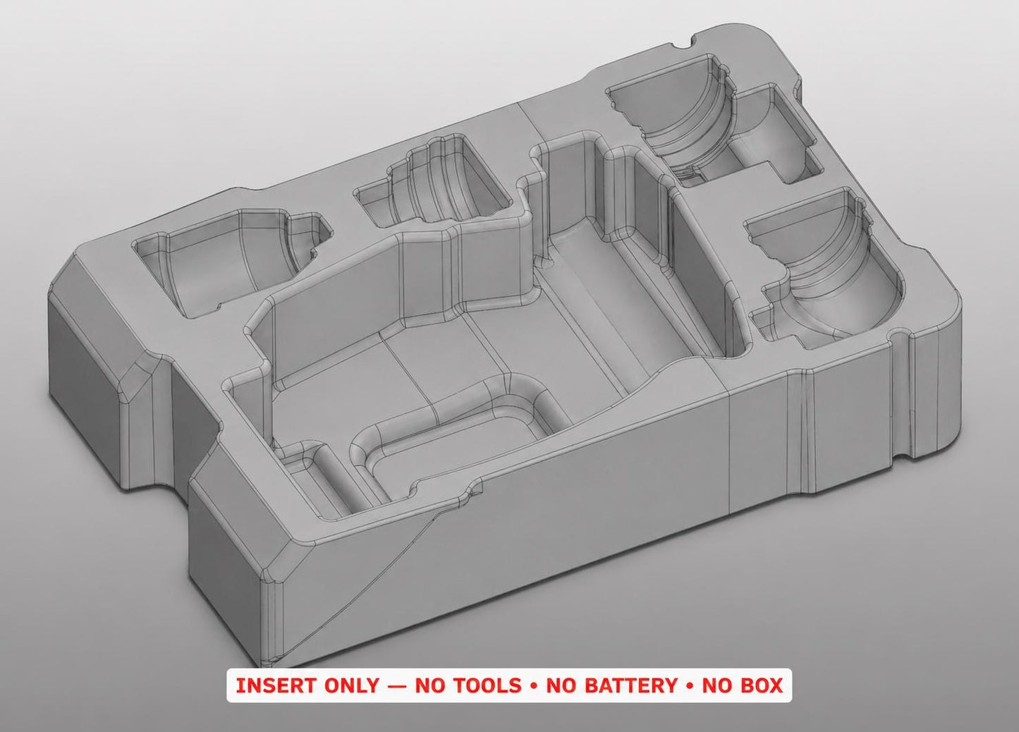 Milwaukee M12 Drill Driver Packout Insert | 3D Printed Organizer (Gray)