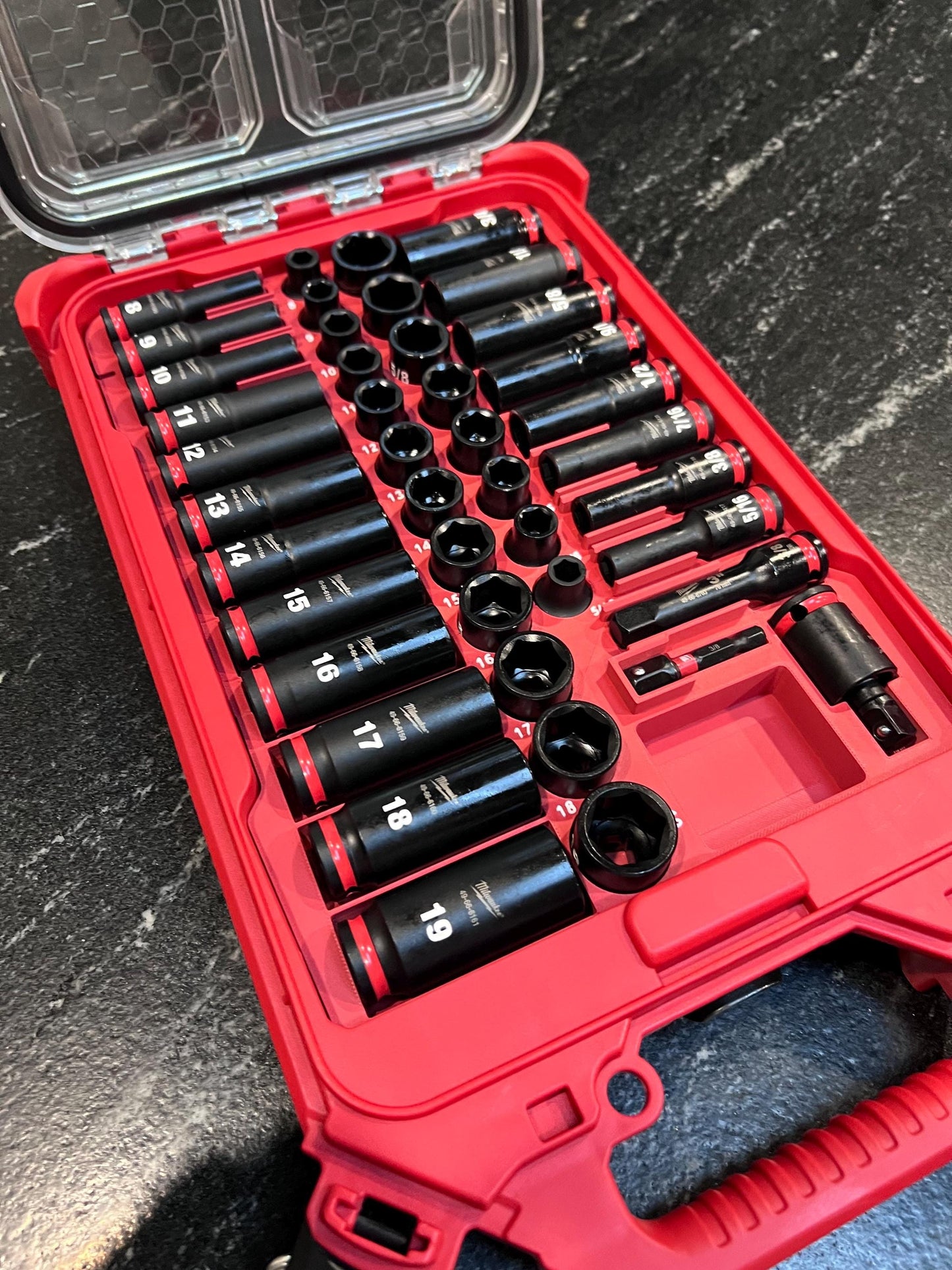 Milwaukee Compatible 3/8in 43PC Impact Socket Packout Insert Tray