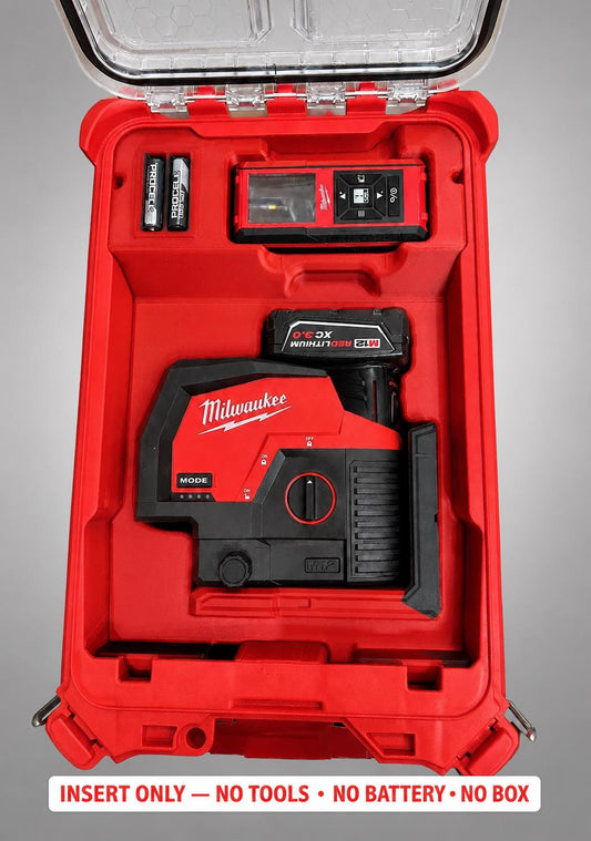 Milwaukee Packout Insert | Laser Line, Distance Meter, Battery Storage (RED)