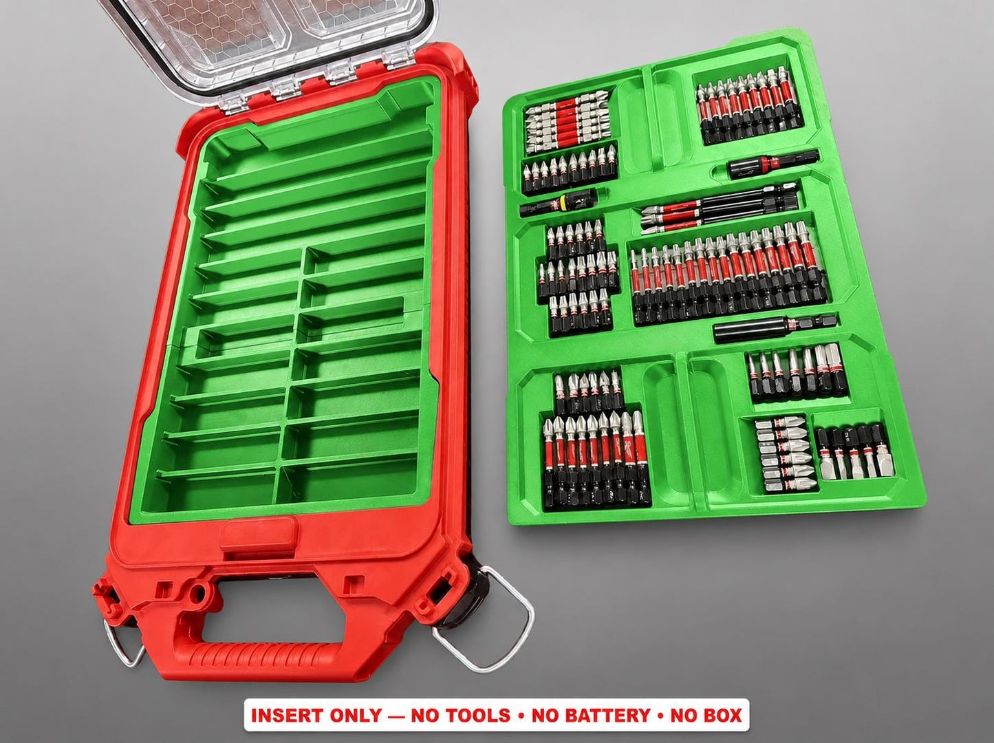 Milwaukee Packout Insert for SHOCKWAVE Driver Bit Kit | 3D Printed Organizer GREEN