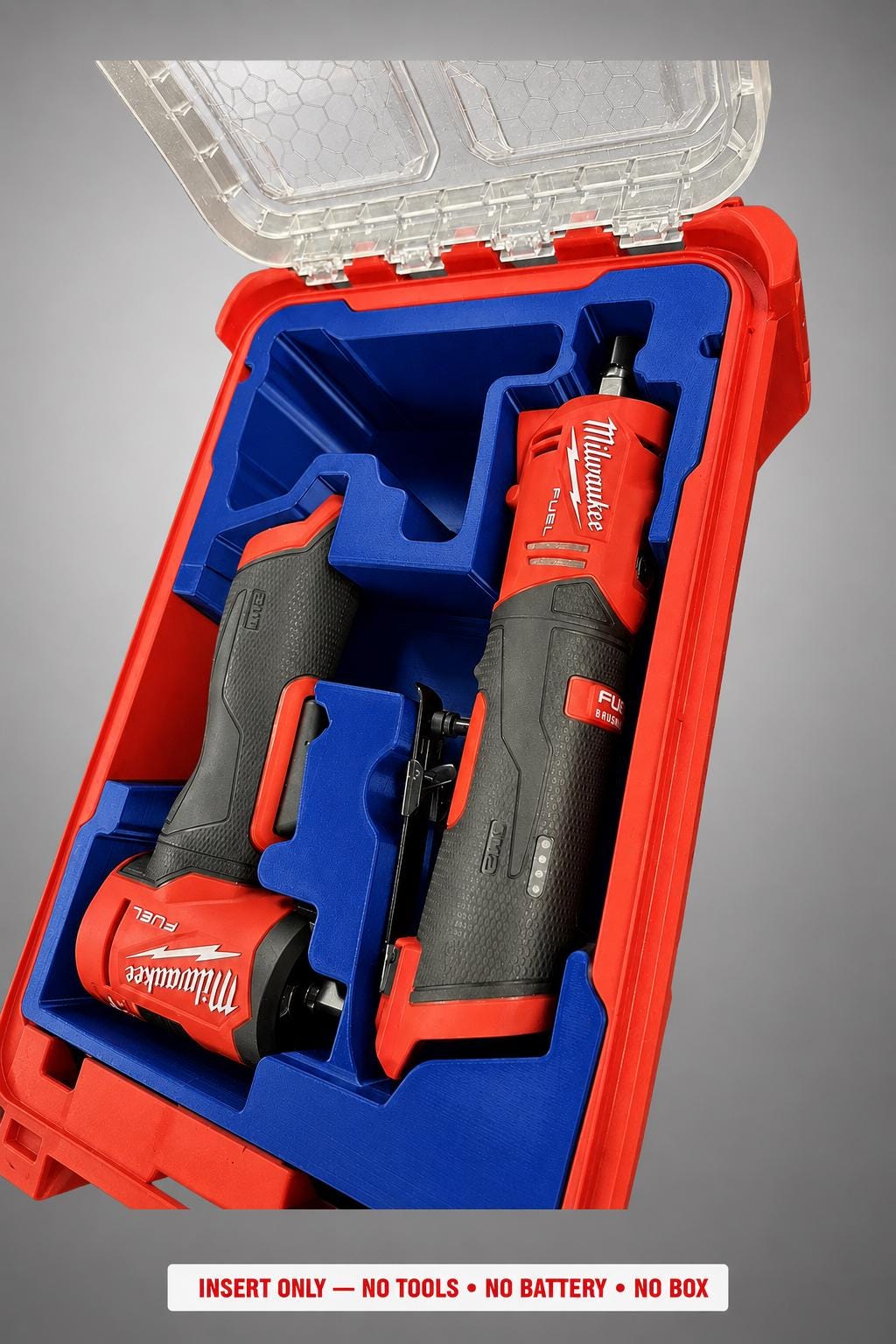 Milwaukee Packout Insert for Die Grinders | 3D Printed Tool Organizer (Blue)