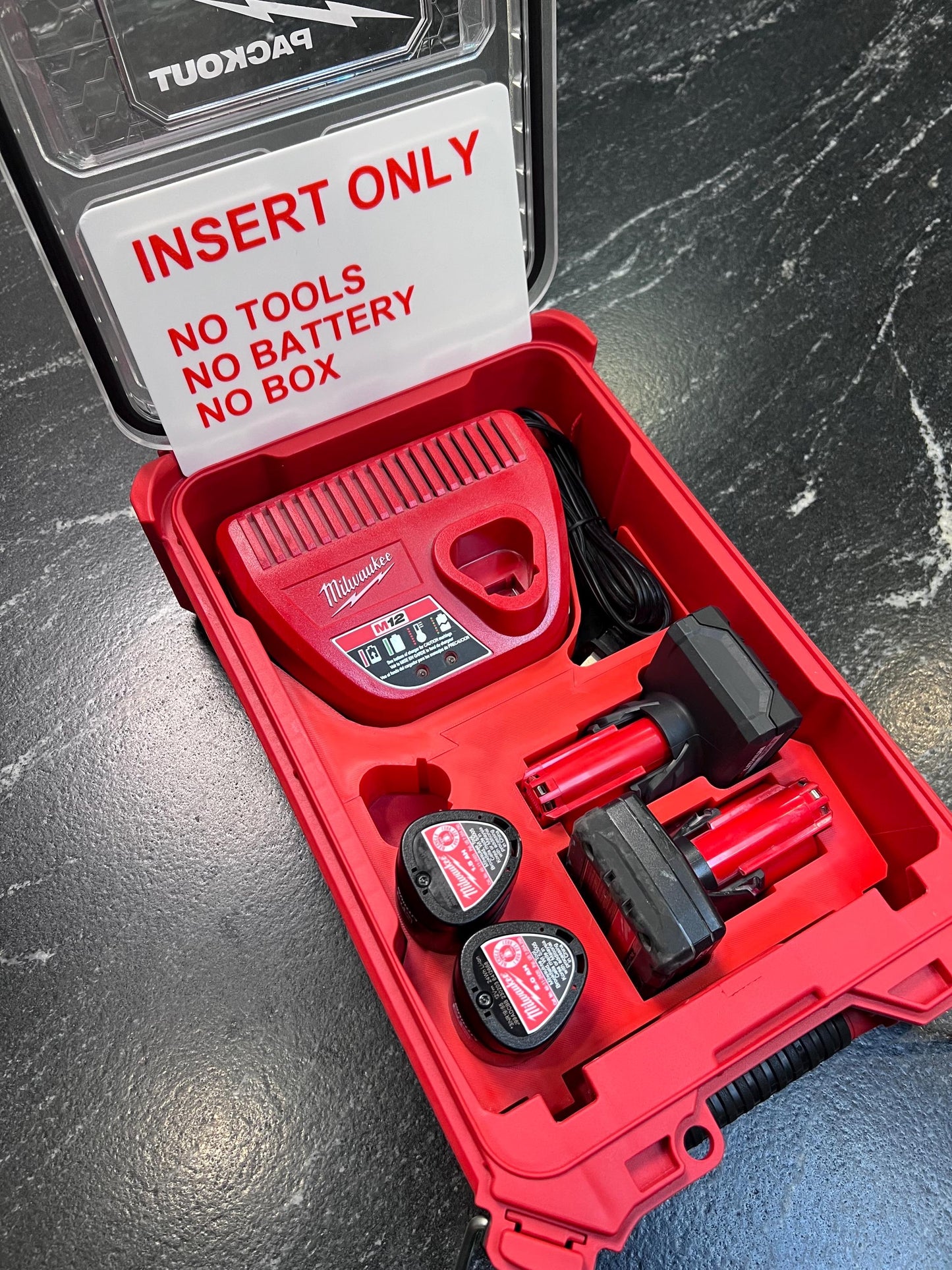 Milwaukee Compatible M12 Battery and Charger Organizing Insert Tray