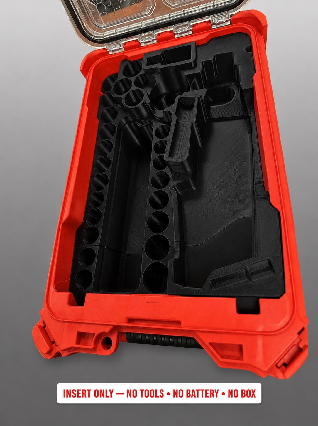 Milwaukee M12 Ratchet Socket Set Insert | 3D Printed Packout Organizer (Black)
