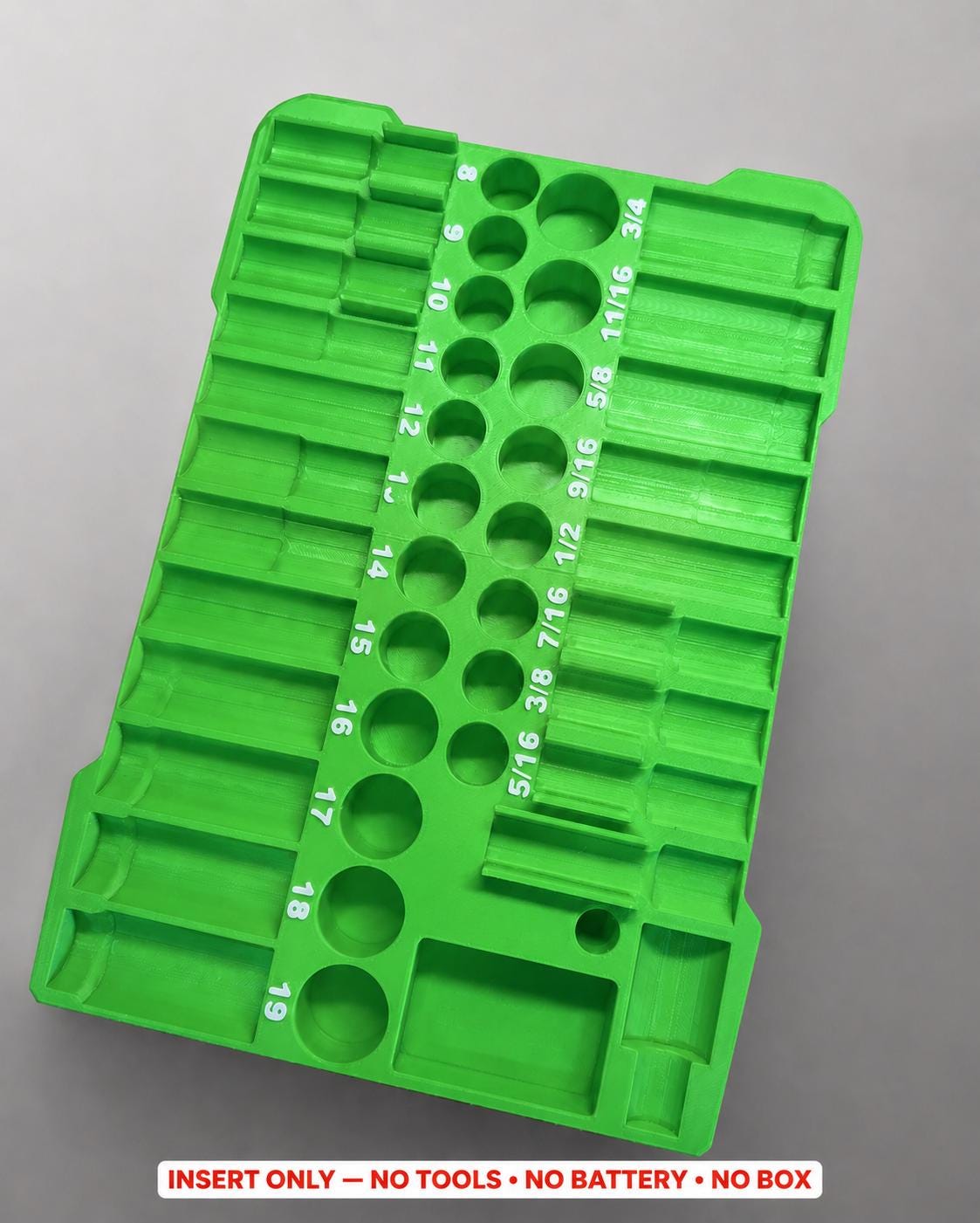 Milwaukee Packout Insert – 43pc 3/8" Impact Socket Organizer GREEN