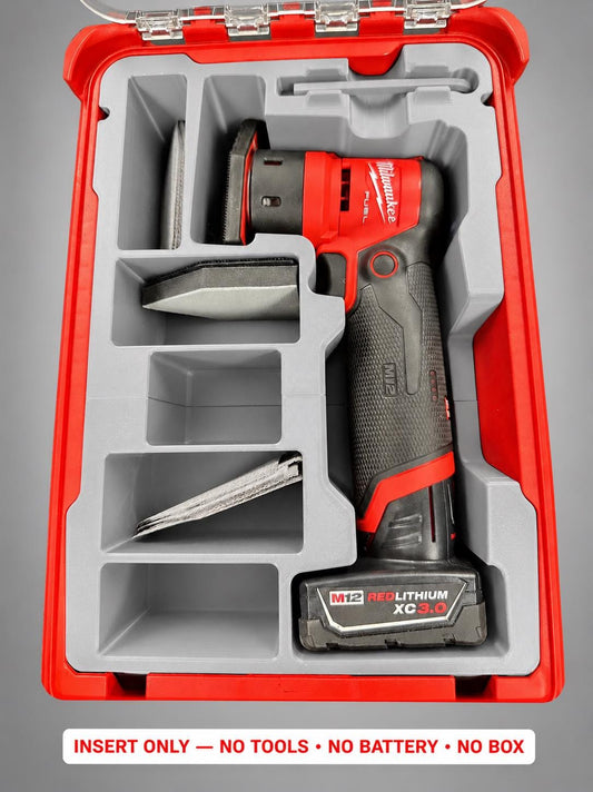 Milwaukee M12 Orbital Sander Insert | 3D Printed Packout Organizer (Gray)