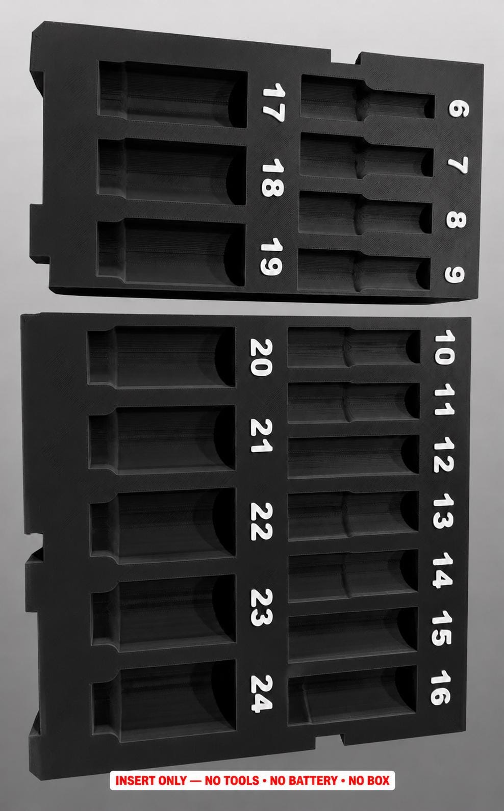 Milwaukee Packout 2&3 Drawer Insert – 36pc 3/8" Socket Organizer BLACK