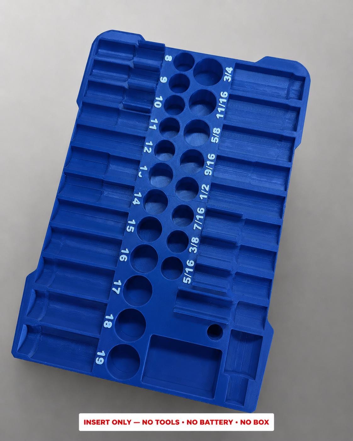Milwaukee Packout Insert – 43pc 3/8" Impact Socket Organizer BLUE