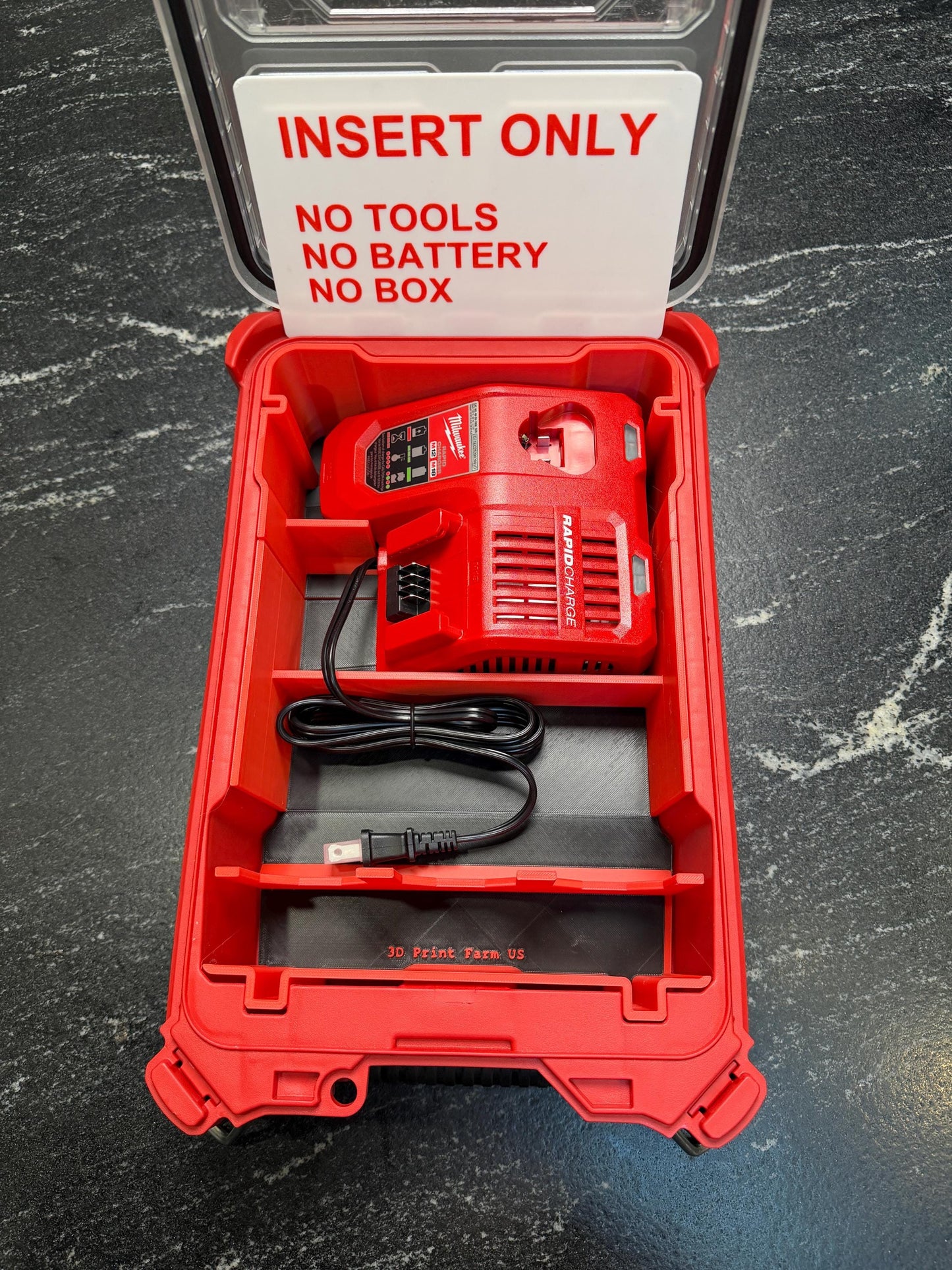 Milwaukee Compatible M12 & M18 Rapid Charger and M12 battery Packout Insert Tray