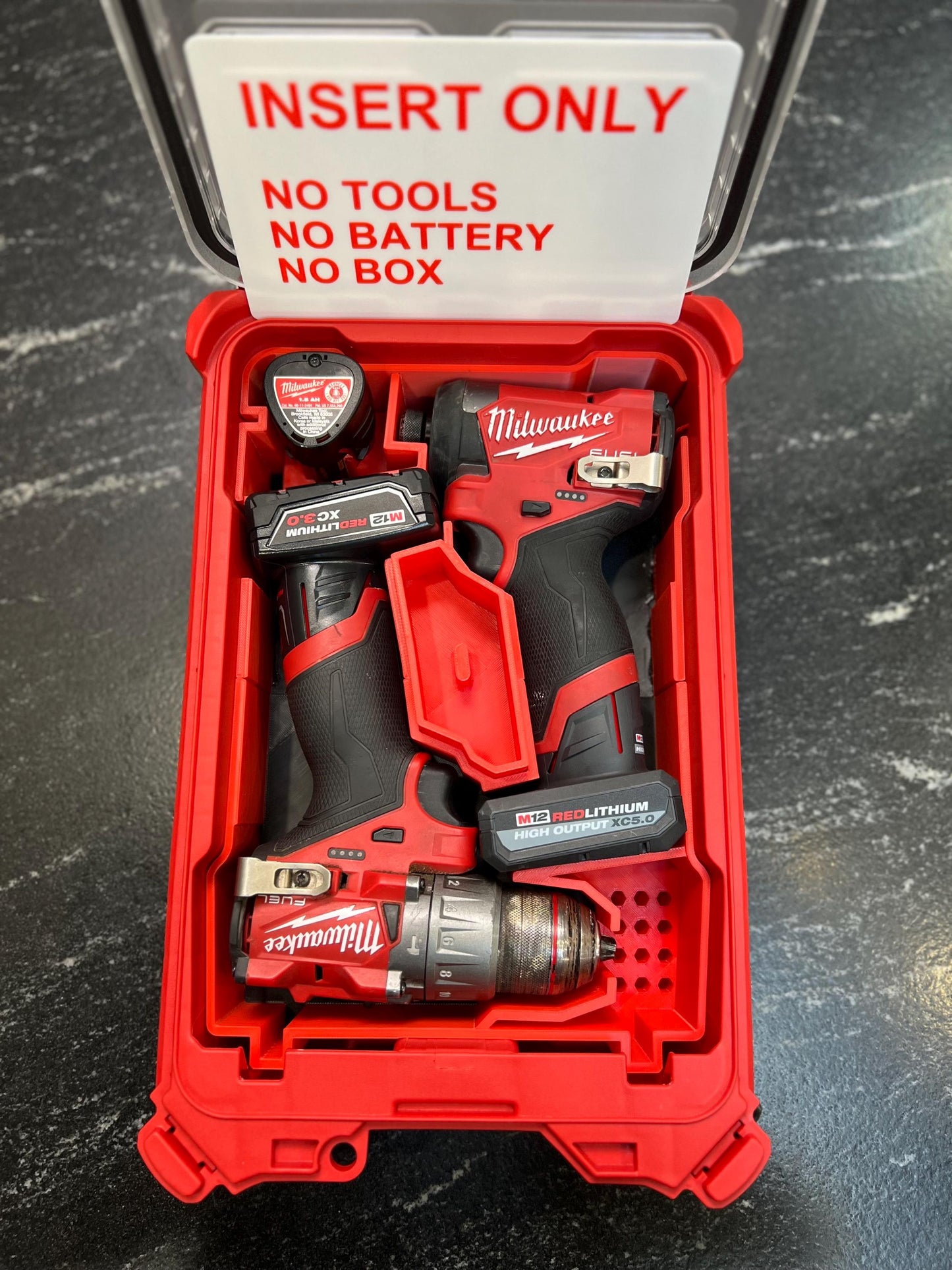 Milwaukee Compatible M12 Fuel Cordless Hammer Drill & Impact Driver Organizing Insert Tray